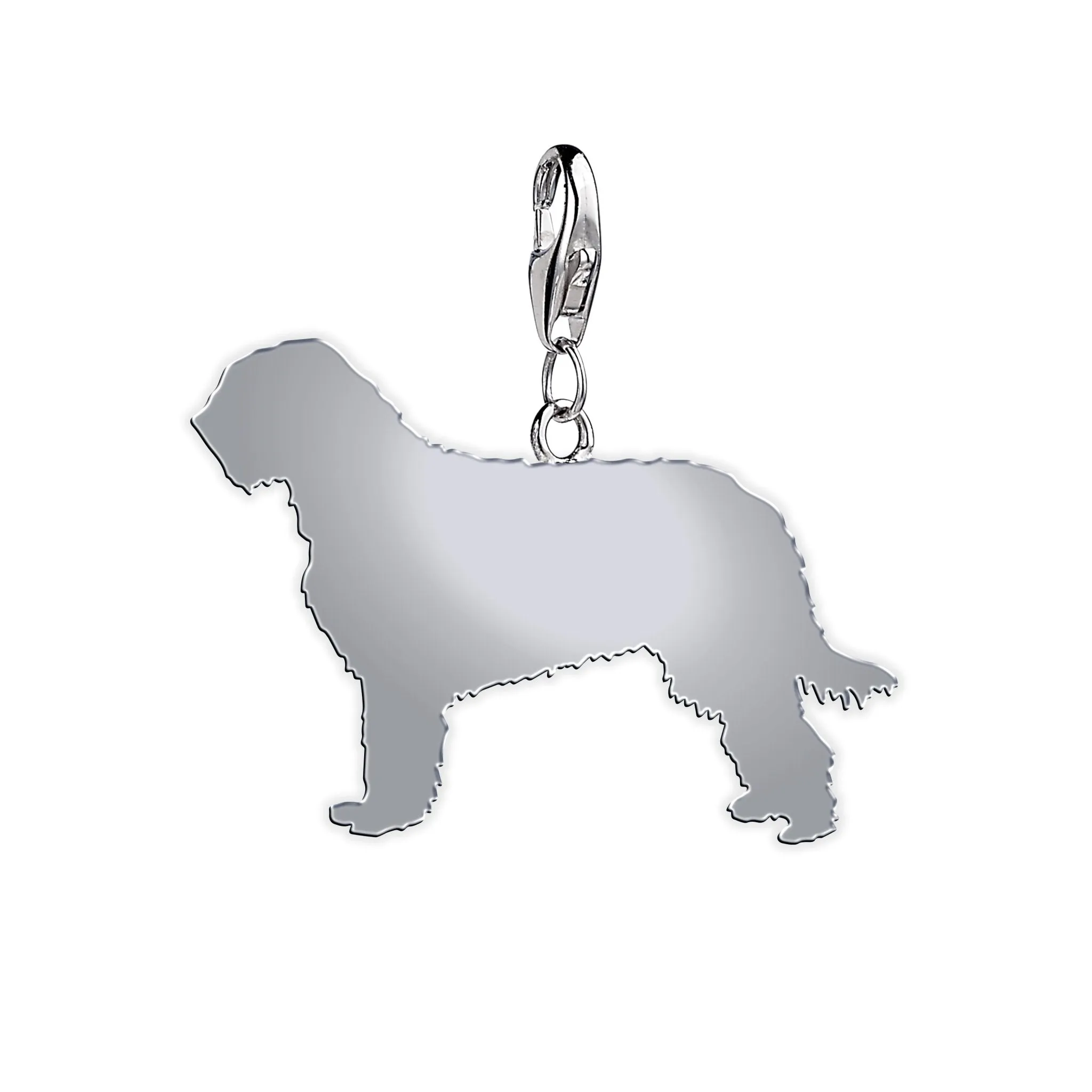 Otterhound Silhouette Silver Charm