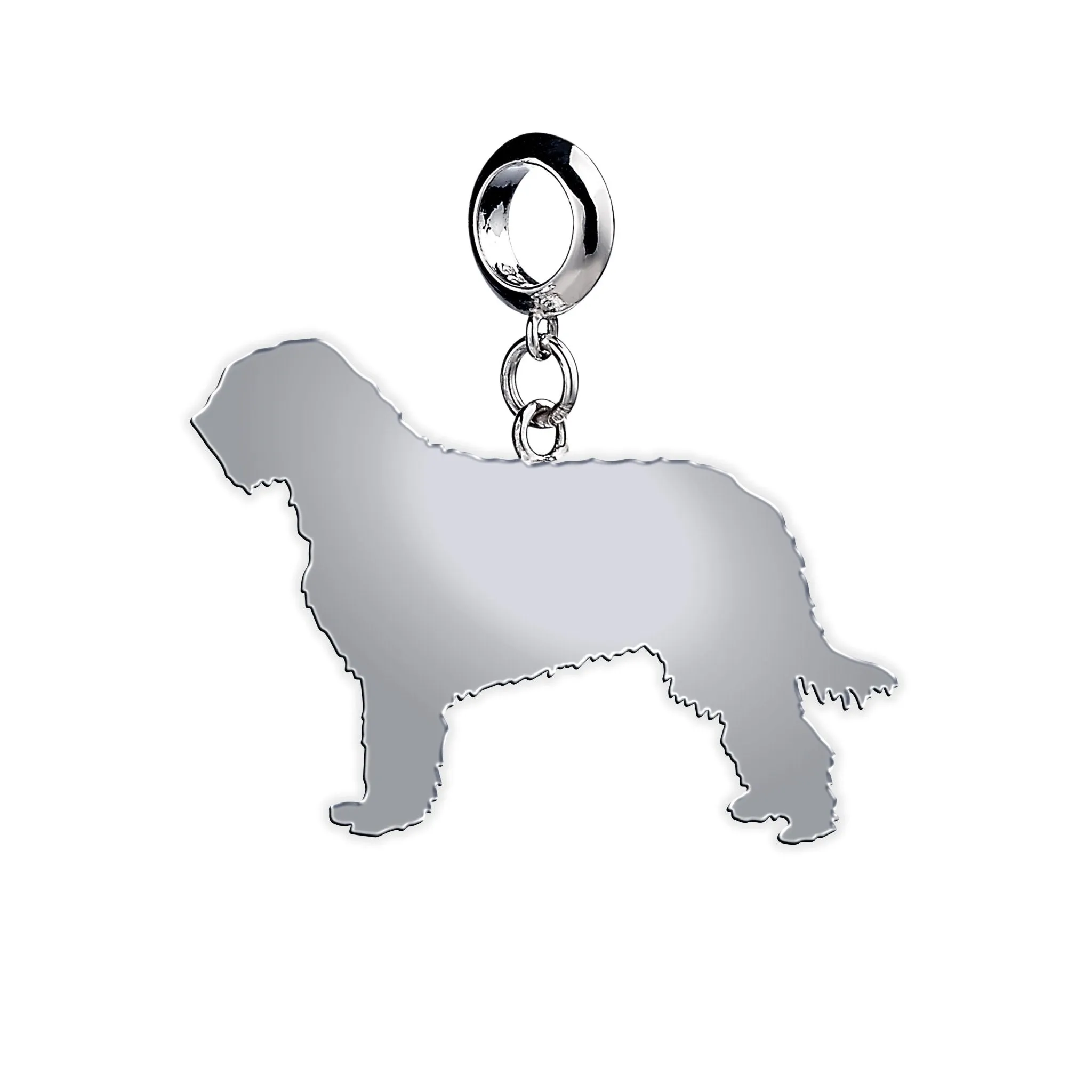 Otterhound Silhouette Silver Charm