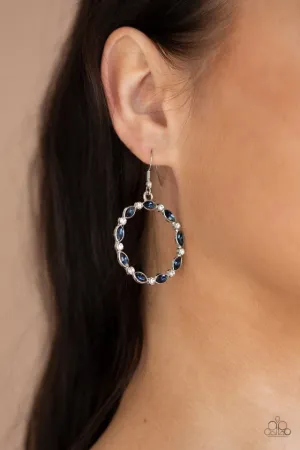 Paparazzi Earring ~ Crystal Circlets - Blue