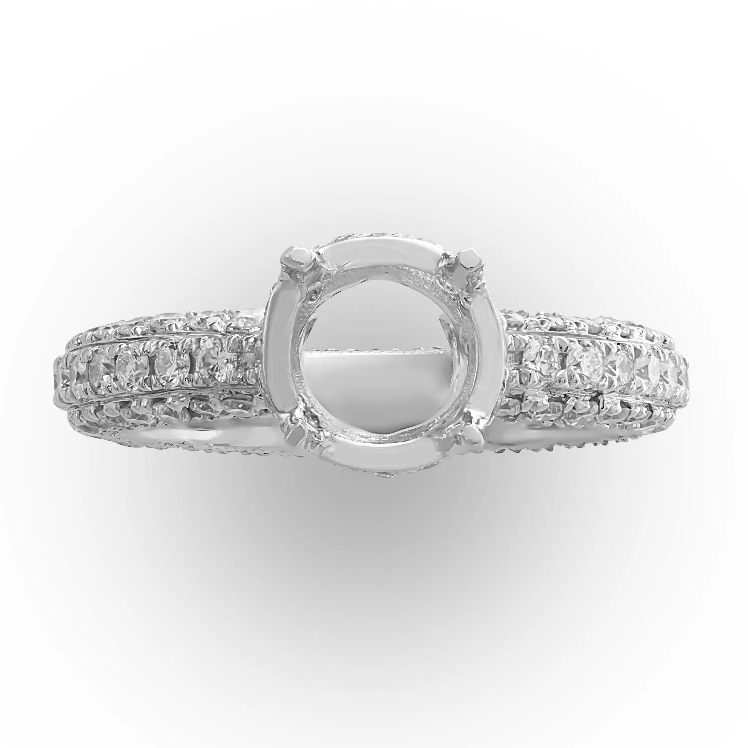 Pave Diamond Semi-Mount Ring