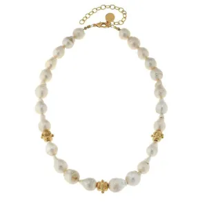 Pearl Strand with Gold Accents