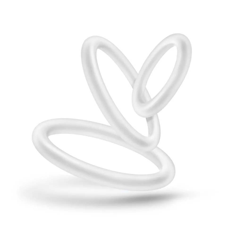 Performance By Blush® | VS4: Glow In The Dark White Penis Ring Set (3-Sizes) - Made with Puria™ Silicone