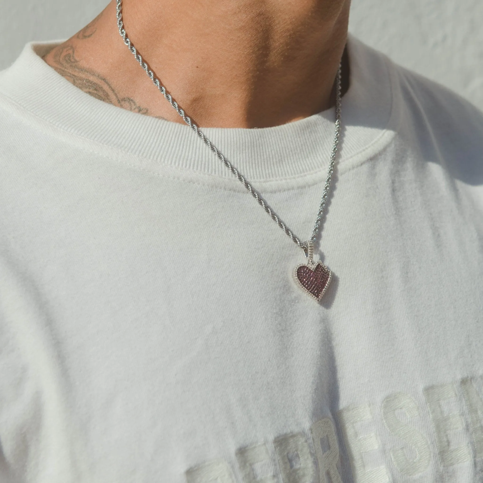 Pink Heart Bite Pendant