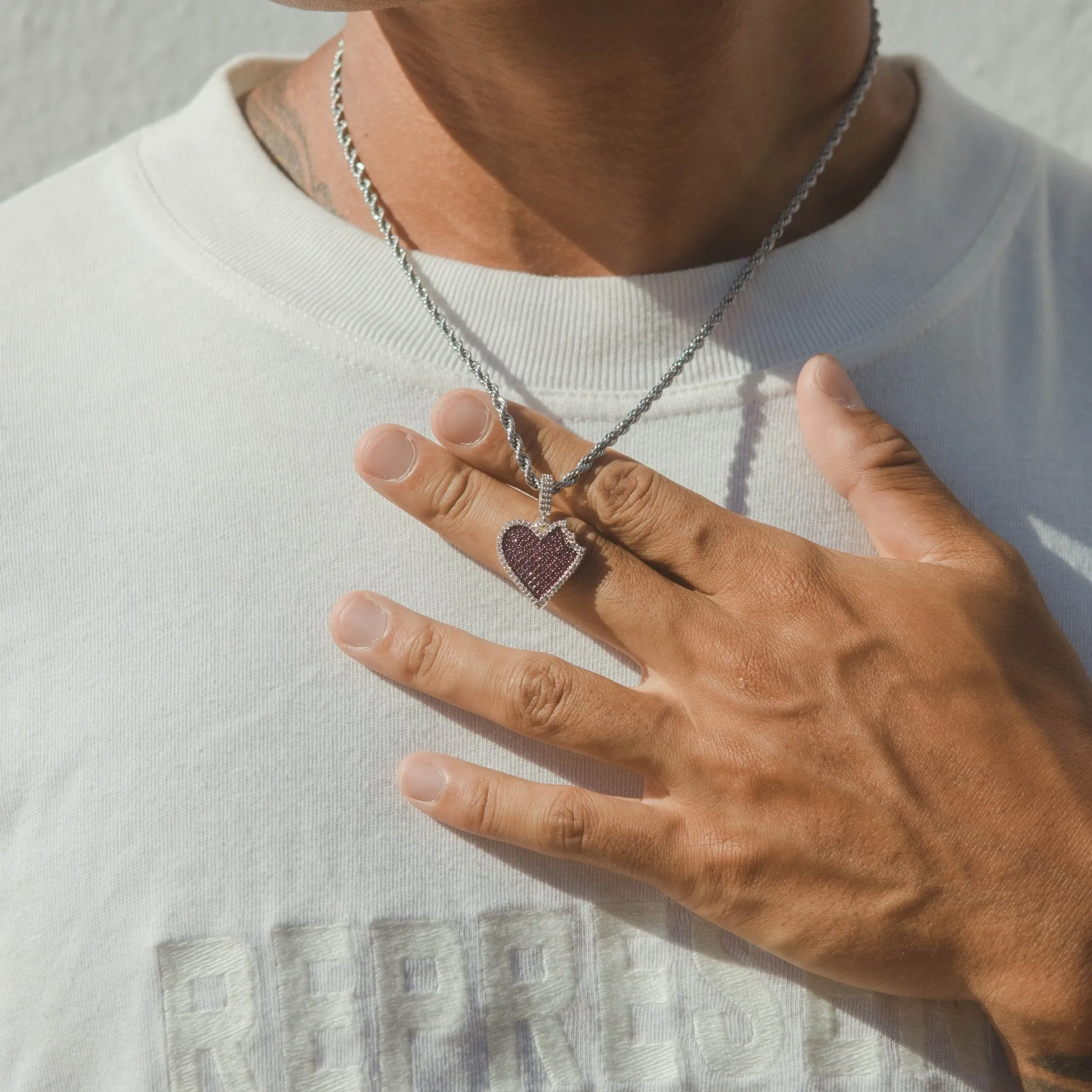 Pink Heart Bite Pendant