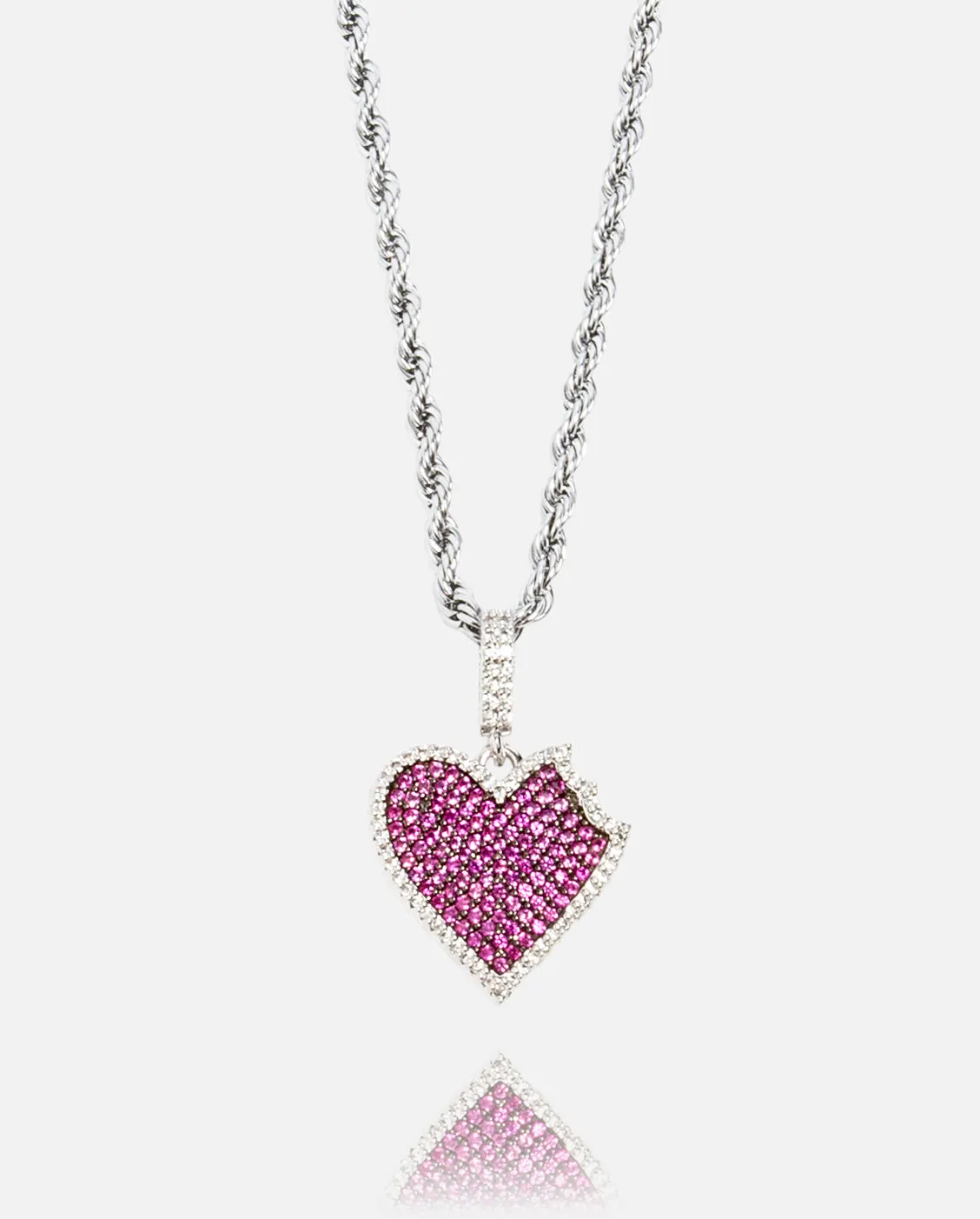 Pink Heart Bite Pendant