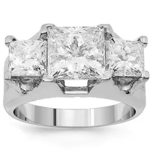 Platinum Diamond Engagement Ring 5.00 Ctw