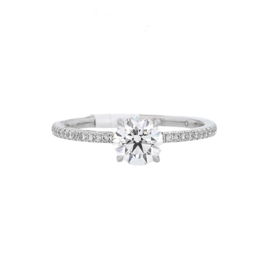 Platinum Round Diamond 0.71Ct Solitaire Engagement Ring