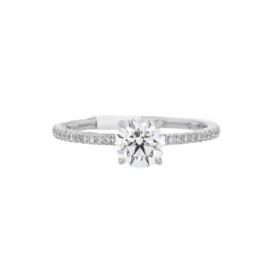 Platinum Round Diamond 0.71Ct Solitaire Engagement Ring