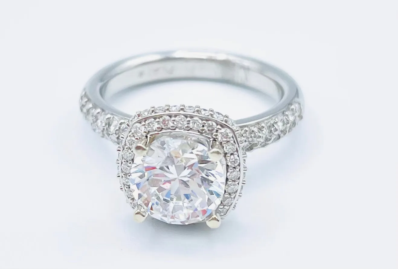 Platinum Semi-Mount Ladies Engagement Ring