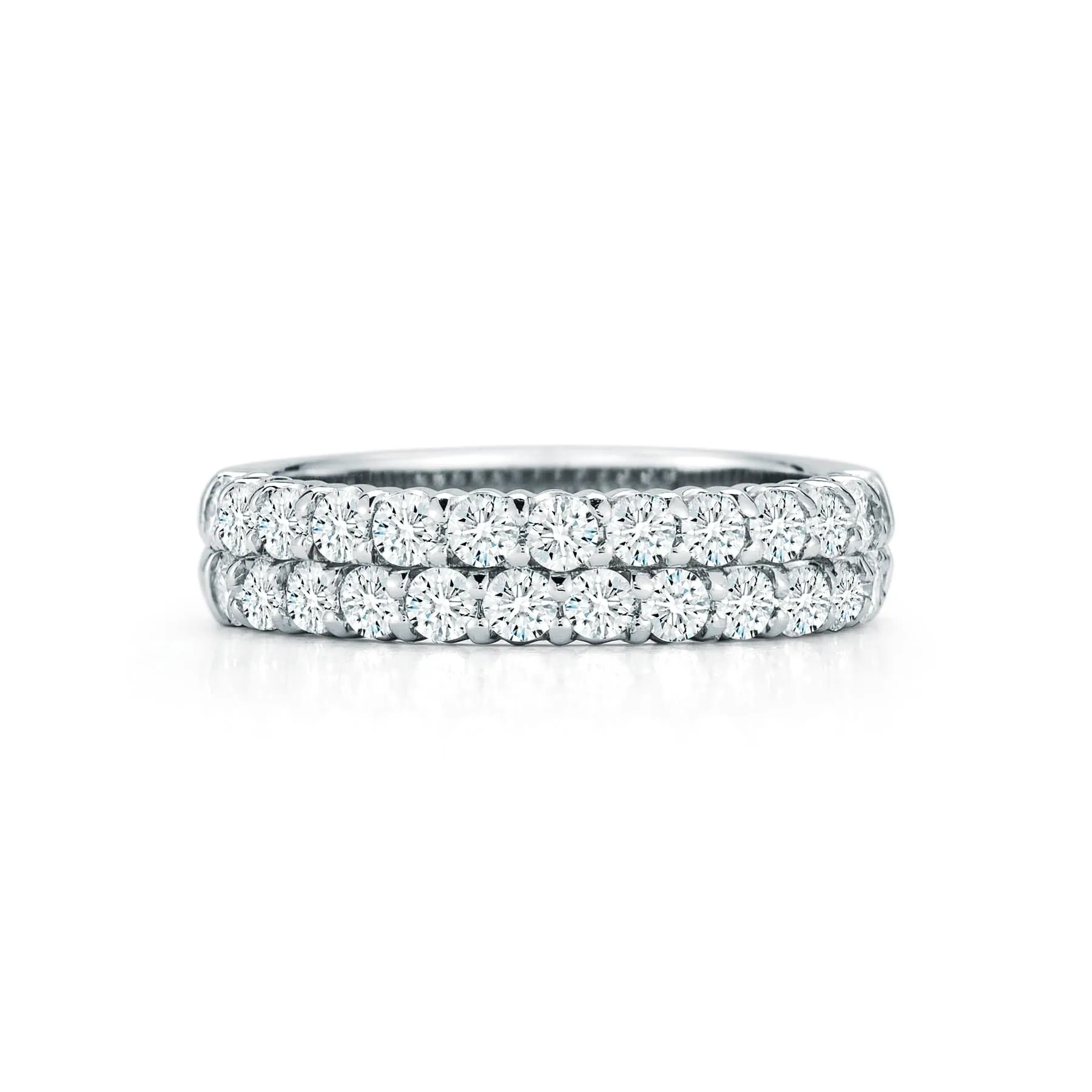 Platinum Two-Row Halfway Diamond Band