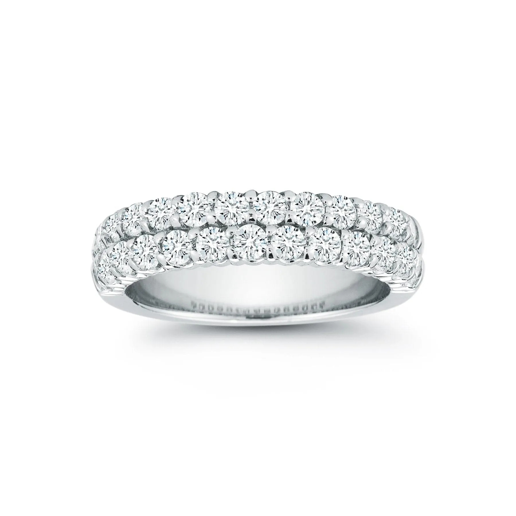 Platinum Two-Row Halfway Diamond Band