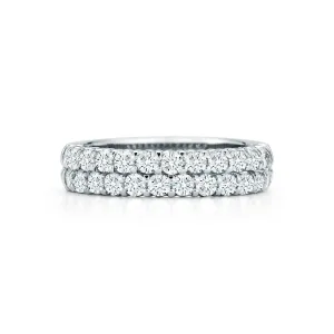 Platinum Two-Row Halfway Diamond Band