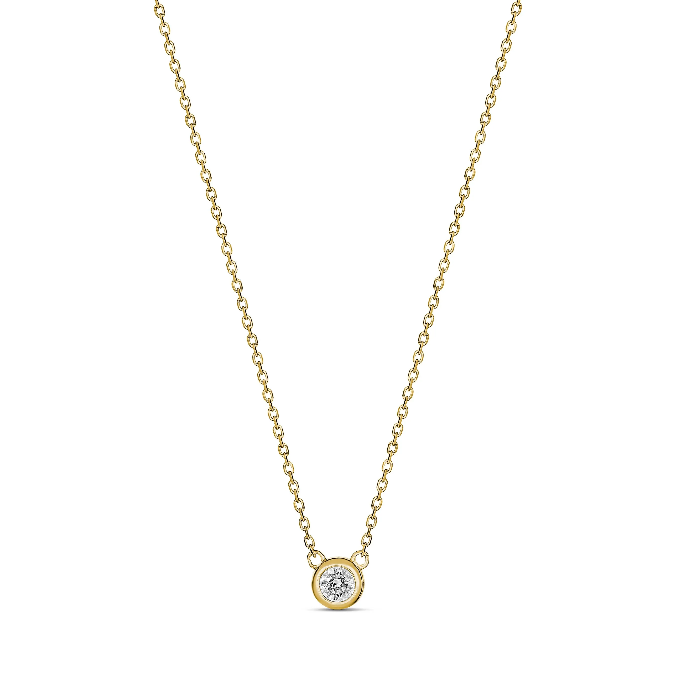 Premium 18CT Yellow Gold Diamond Bezel Set Necklace