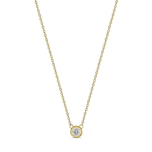 Premium 18CT Yellow Gold Diamond Bezel Set Necklace