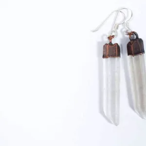 Raw crystal earrings | Quartz crystal earrings