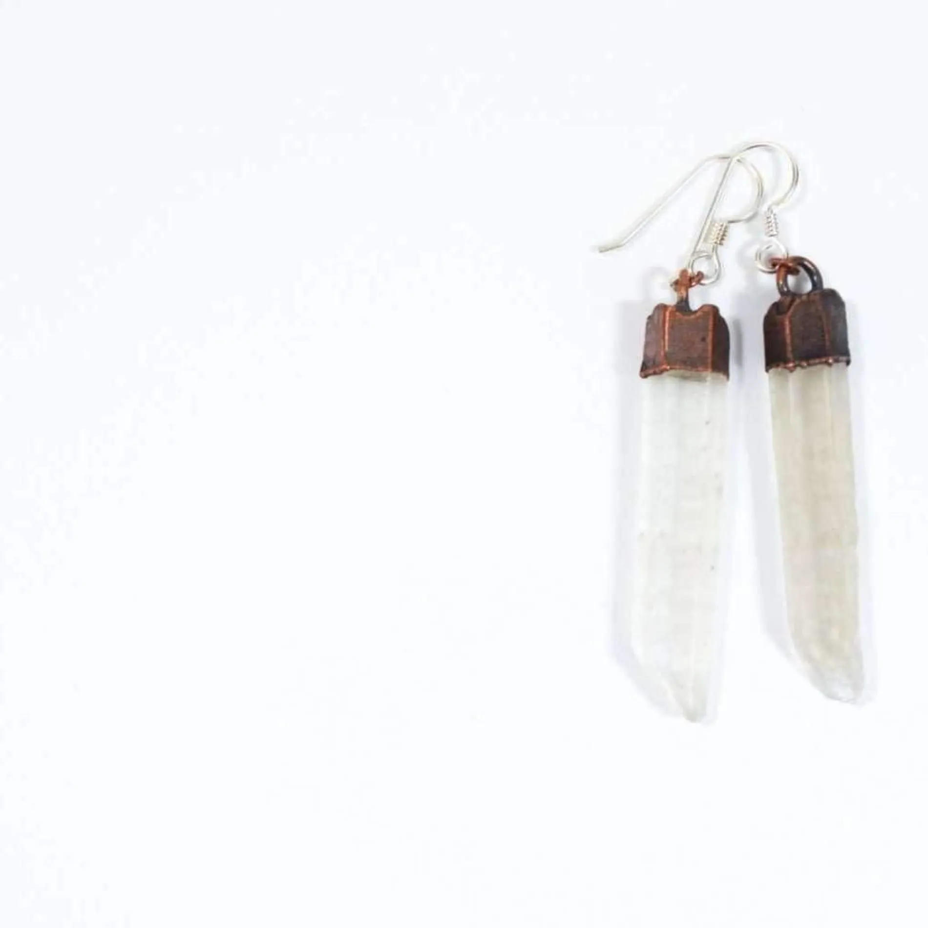 Raw crystal earrings | Quartz crystal earrings