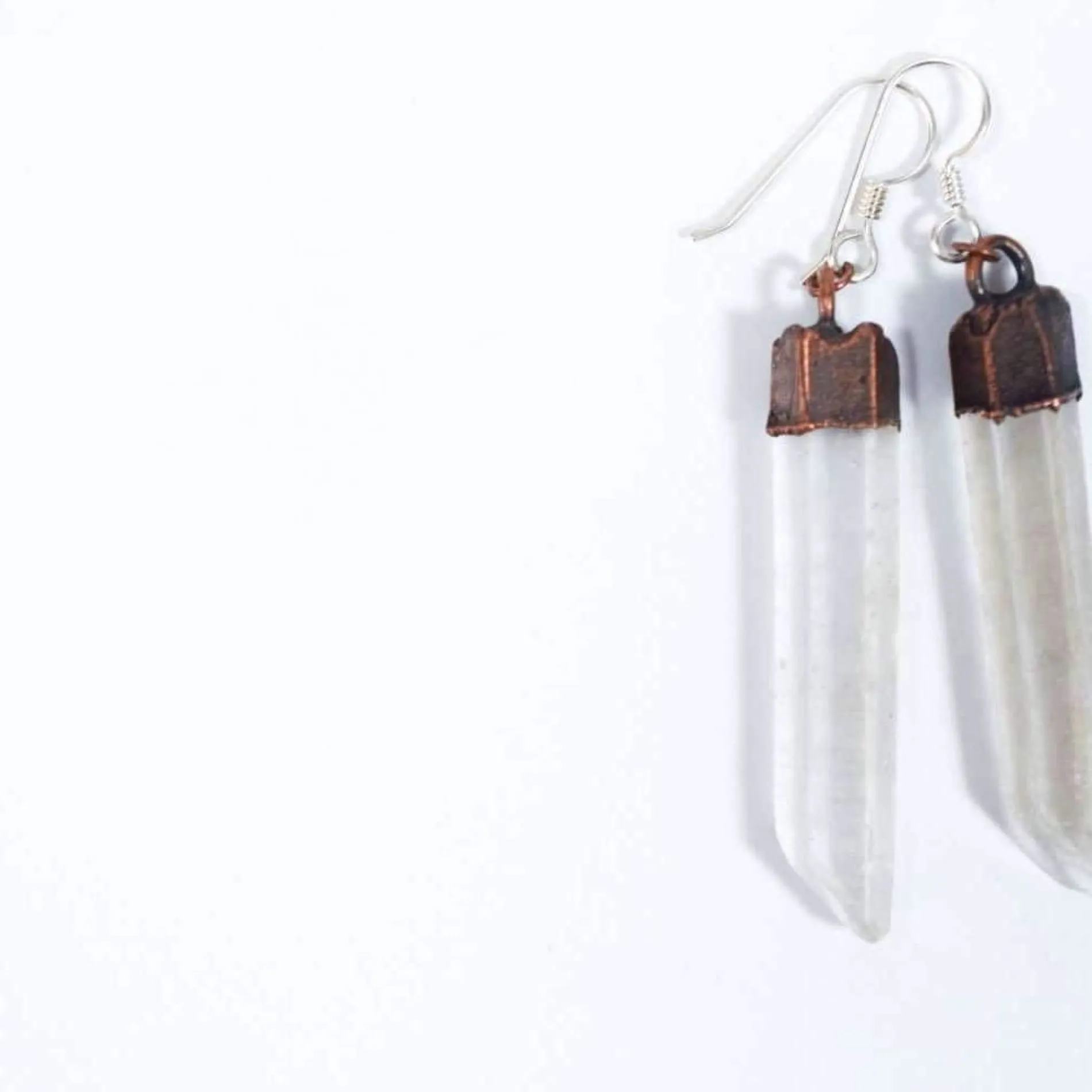 Raw crystal earrings | Quartz crystal earrings