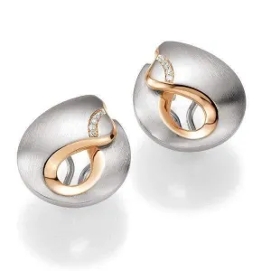 Rose Gold Plated Sterling Silver White Sapphire Earrings - 02/03664