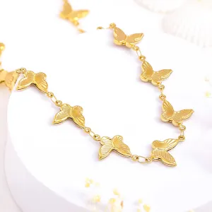 Rubans Voguish 18K Gold Plated Stainless Steel Tarnish-Free Waterproof Butterfly Chain Necklace