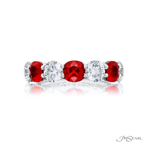 Ruby & Diamond 7-Stone Ring