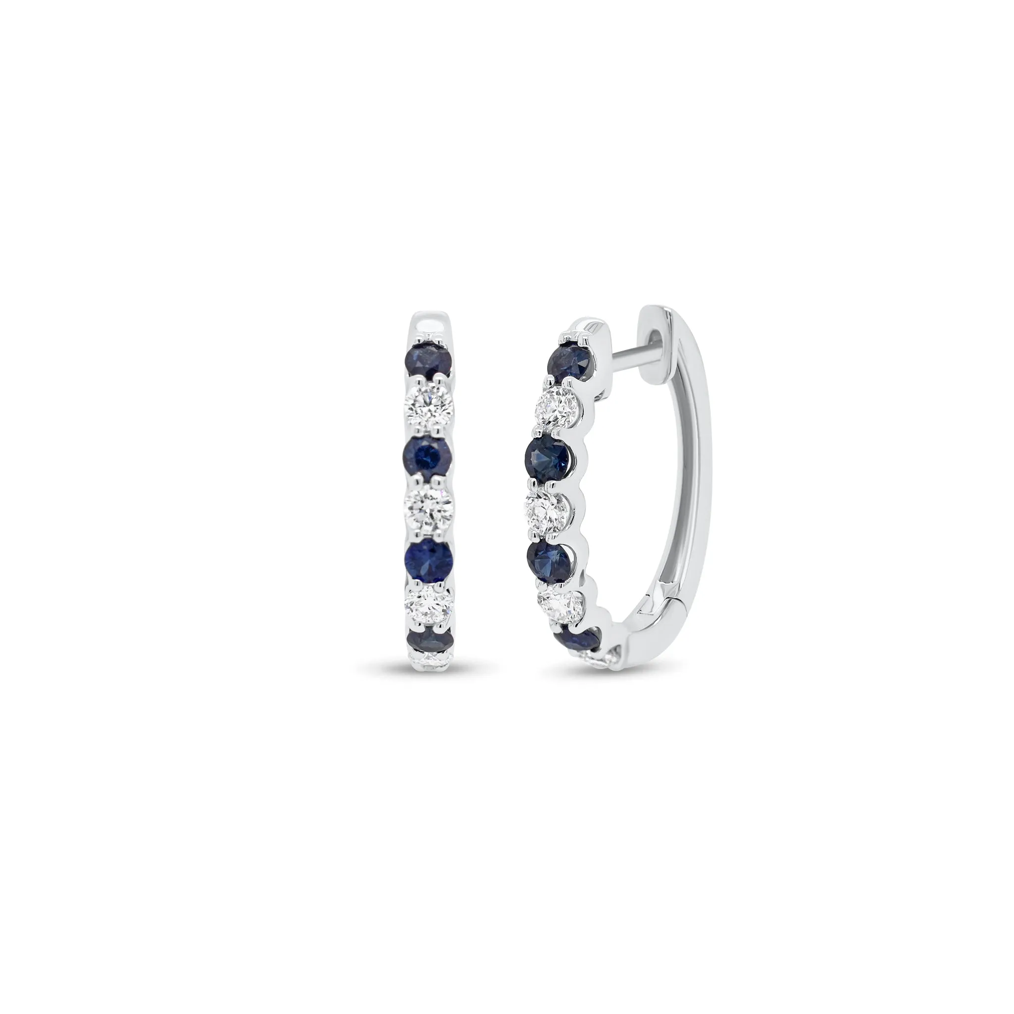 Sapphire & Diamond Huggie Earrings