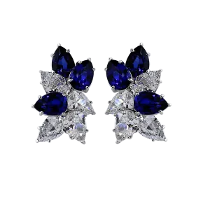 Sapphire Cluster Earrings