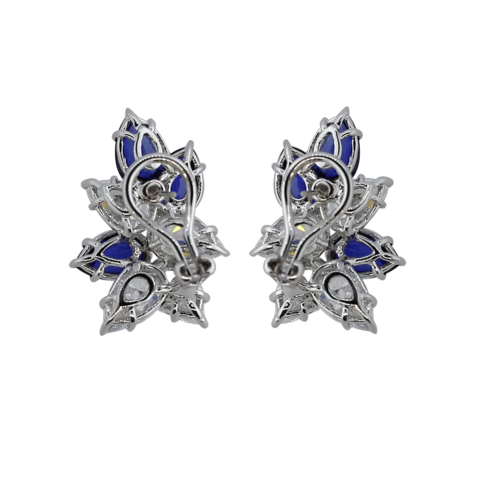 Sapphire Cluster Earrings