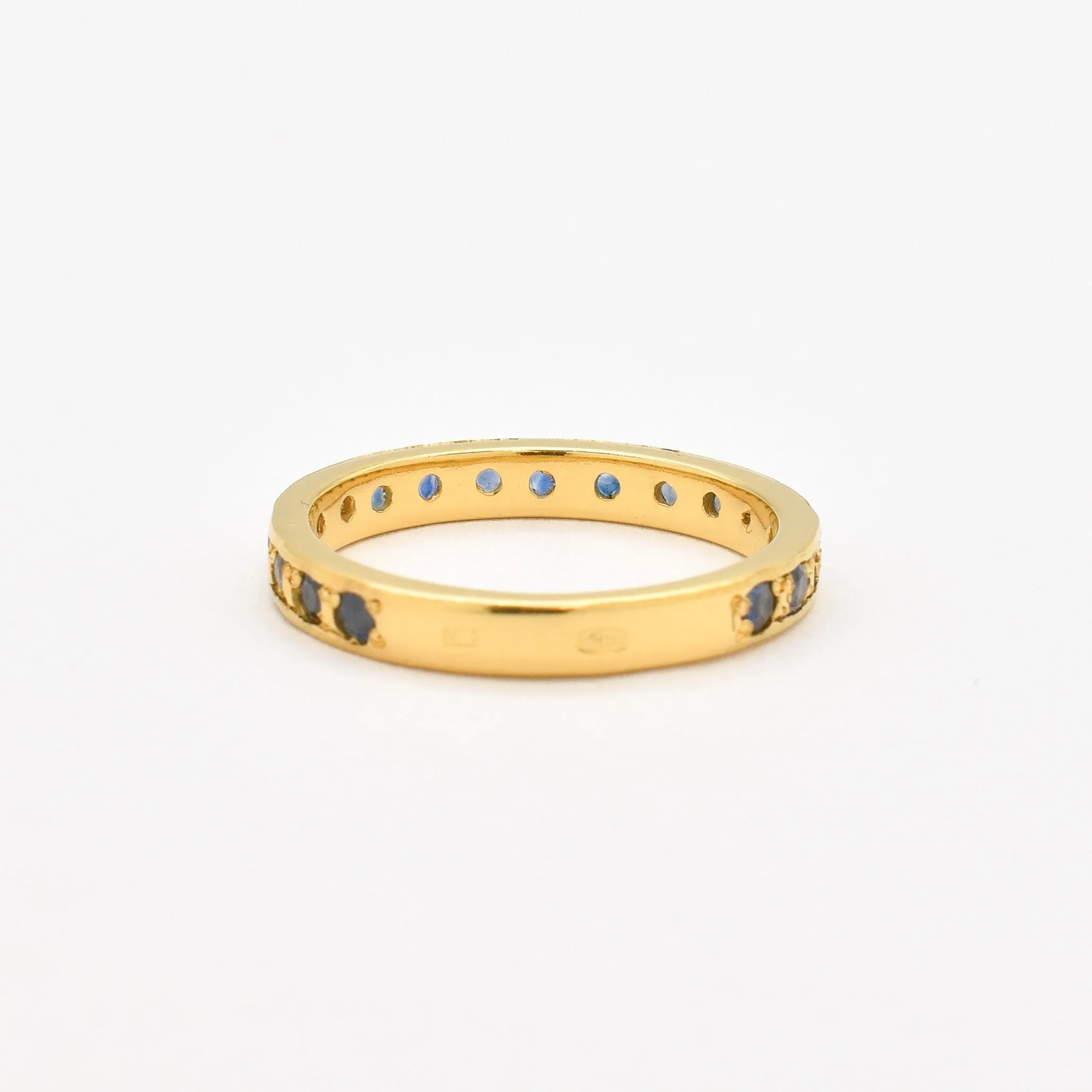 Sapphire Eternity Band - Gold Sapphire Ring - Blue Stackable Ring