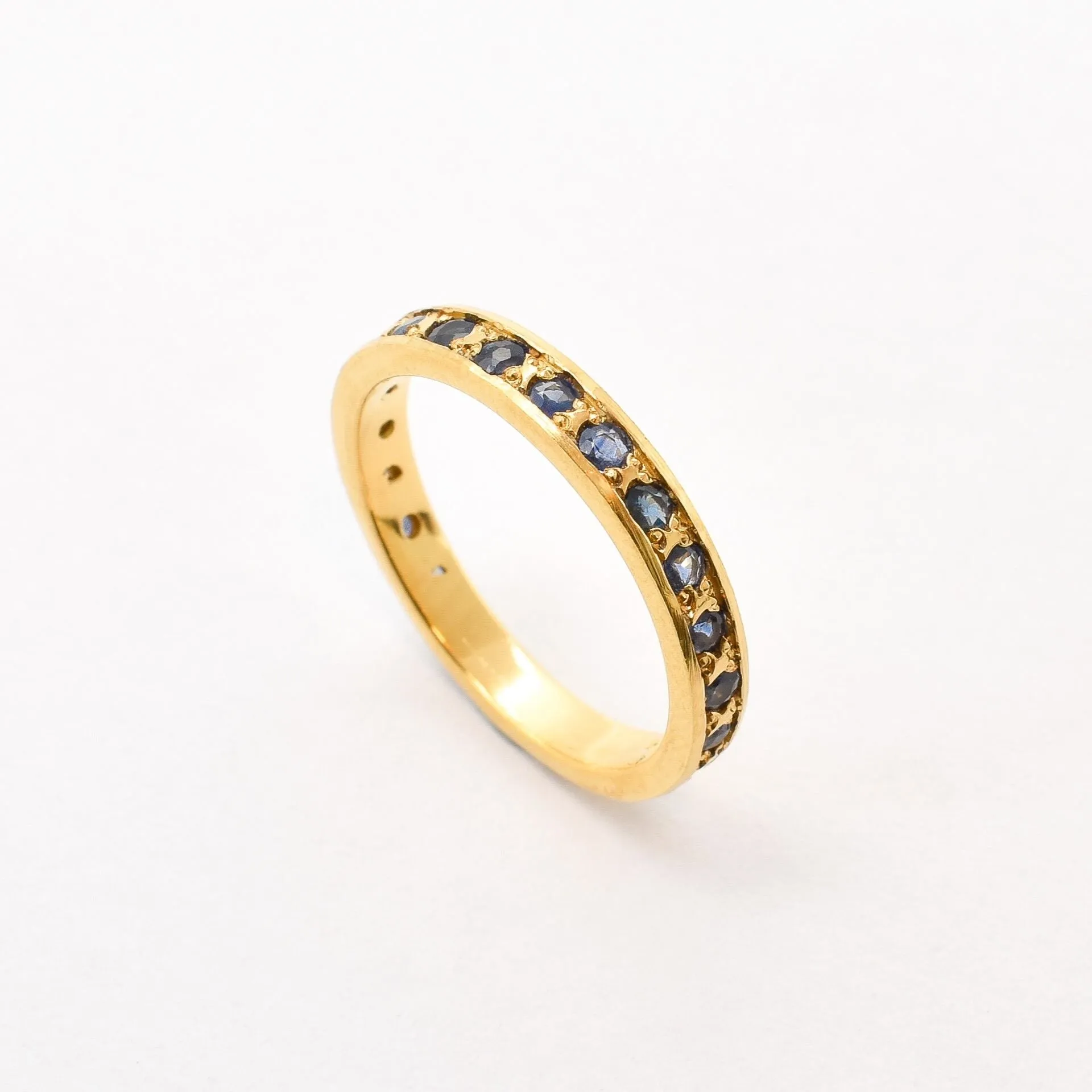 Sapphire Eternity Band - Gold Sapphire Ring - Blue Stackable Ring