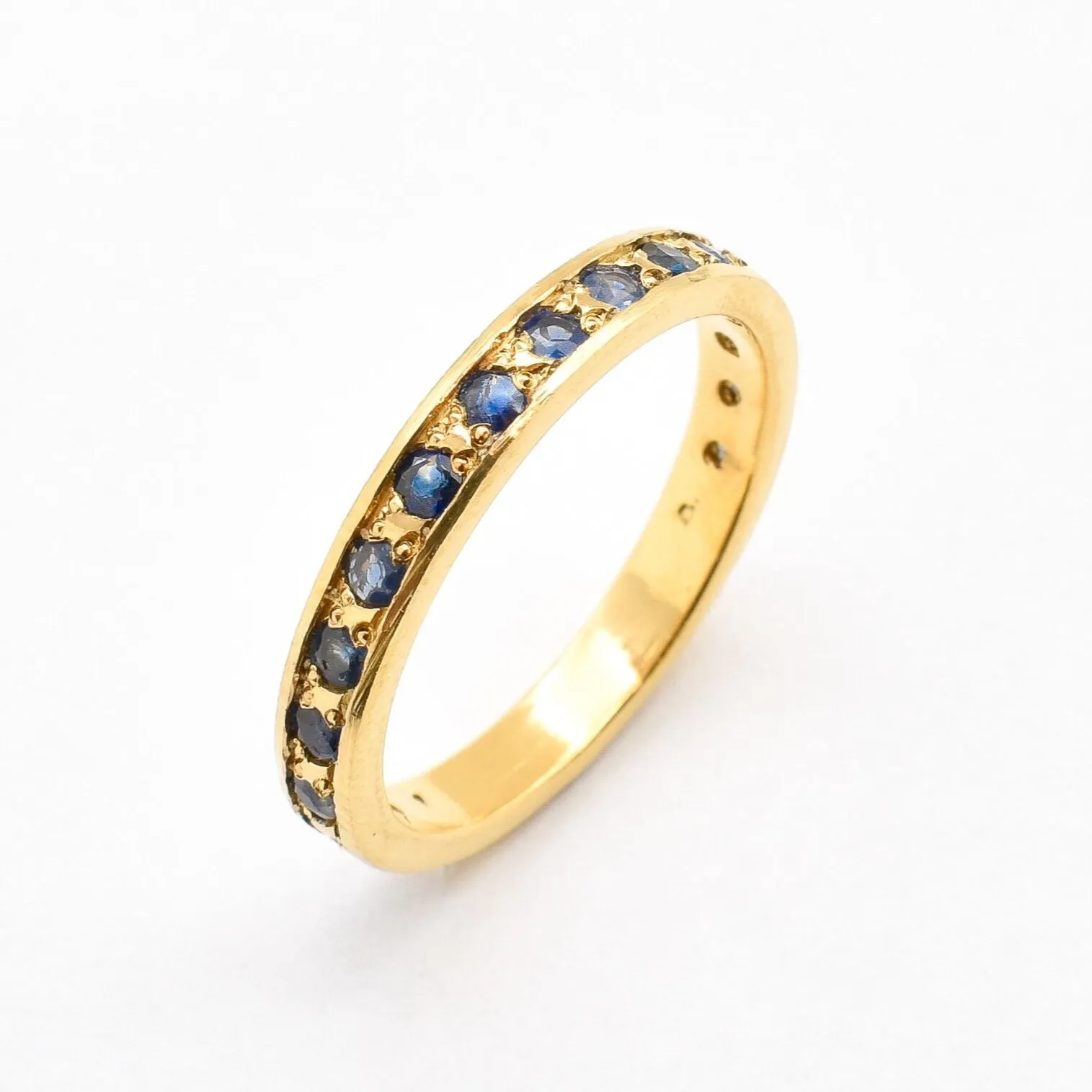 Sapphire Eternity Band - Gold Sapphire Ring - Blue Stackable Ring