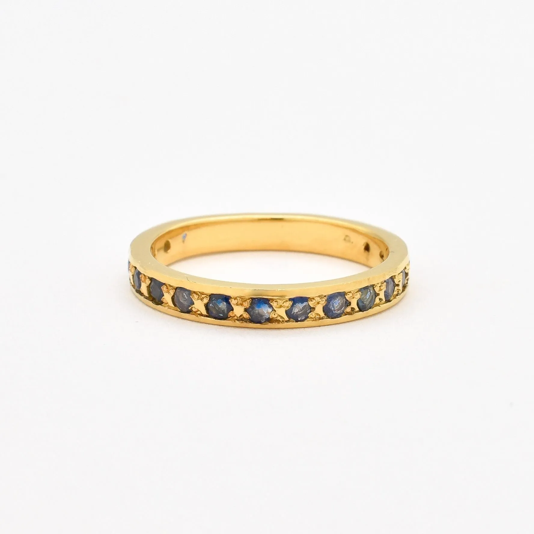 Sapphire Eternity Band - Gold Sapphire Ring - Blue Stackable Ring