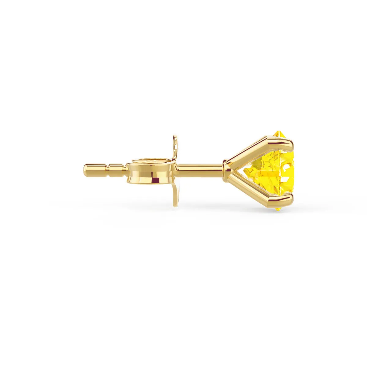 SENA - Round Yellow Sapphire 18k Yellow Gold Stud Earrings