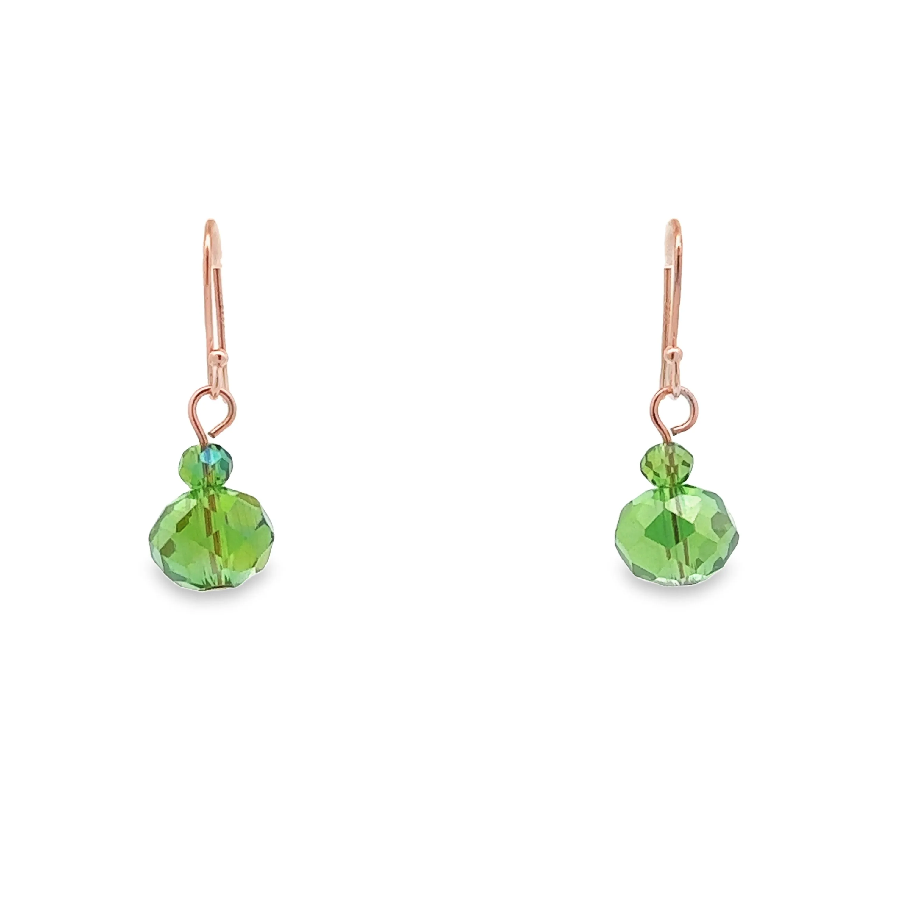 Short Earrings - Green AB Crystal