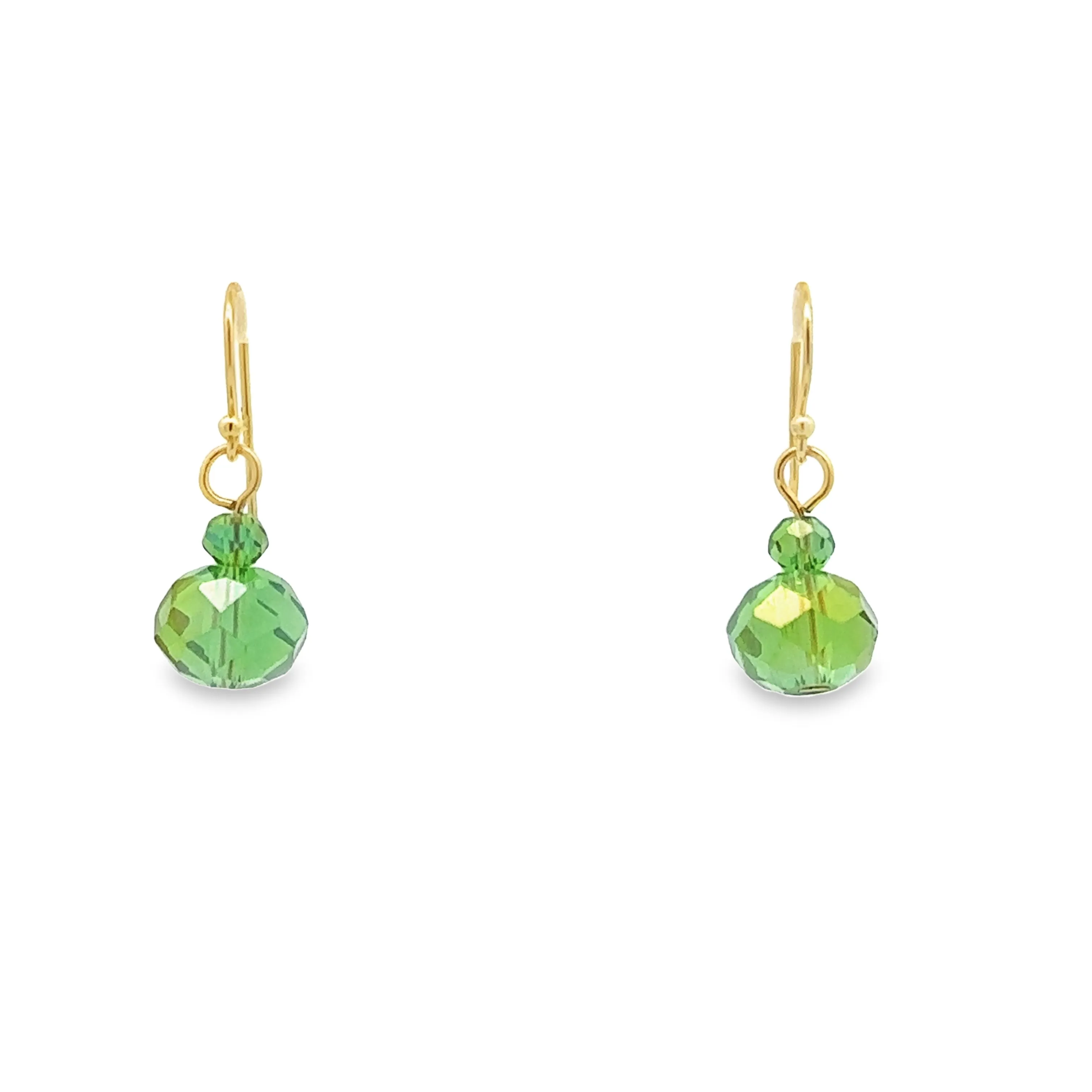 Short Earrings - Green AB Crystal