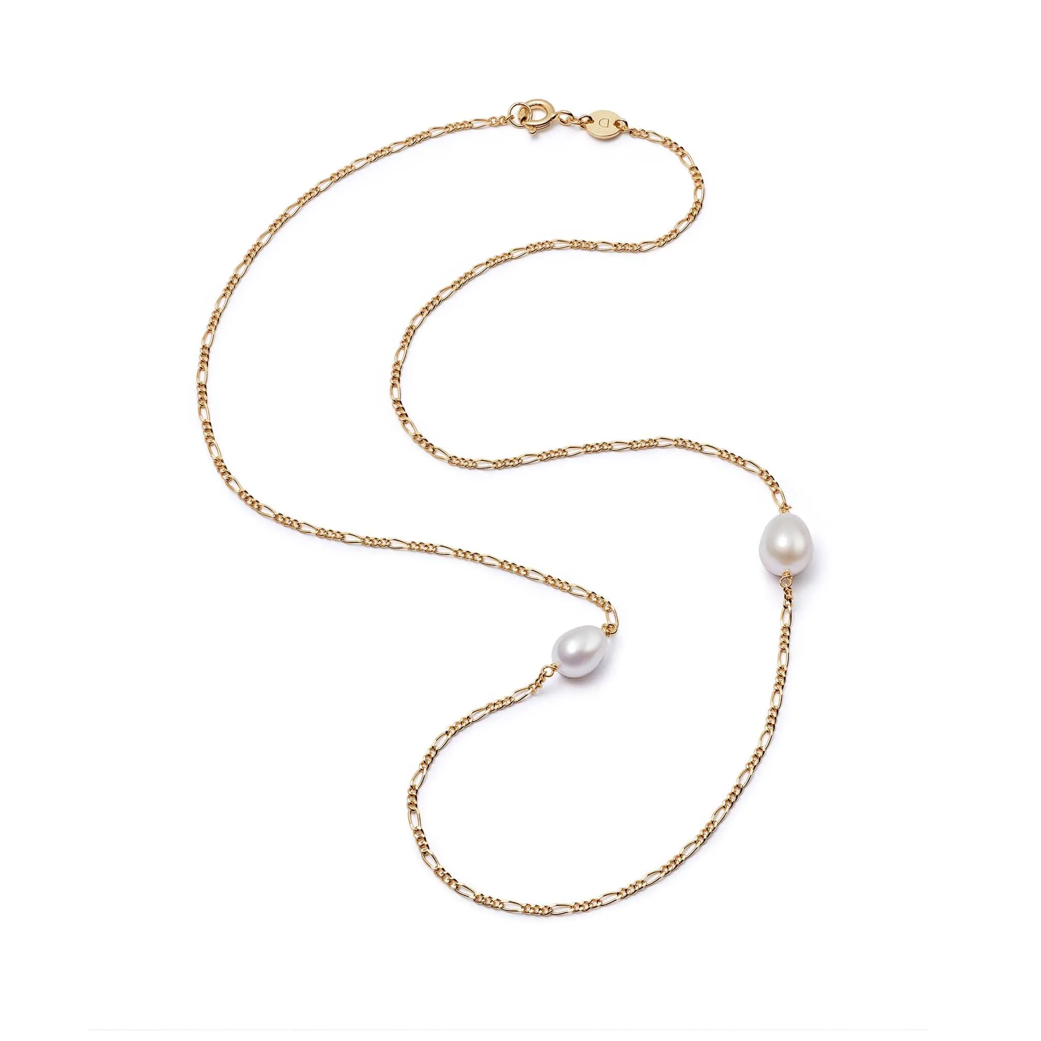 Shrimps Double Pearl Necklace 18ct Gold Plate