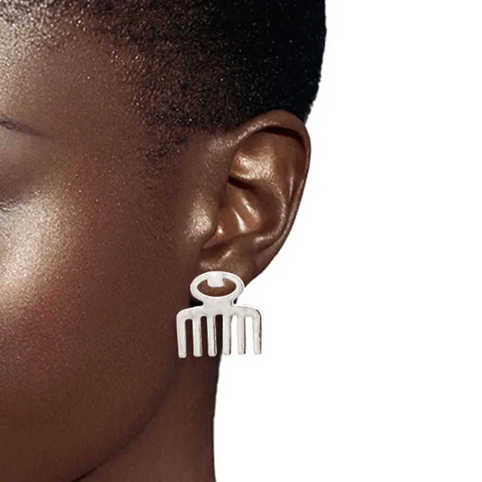 Silver 3 Pcs Melanin Poppin Studs