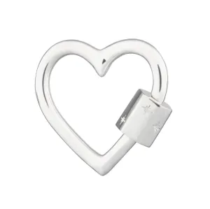 Silver Heart Carabiner Charm Lock