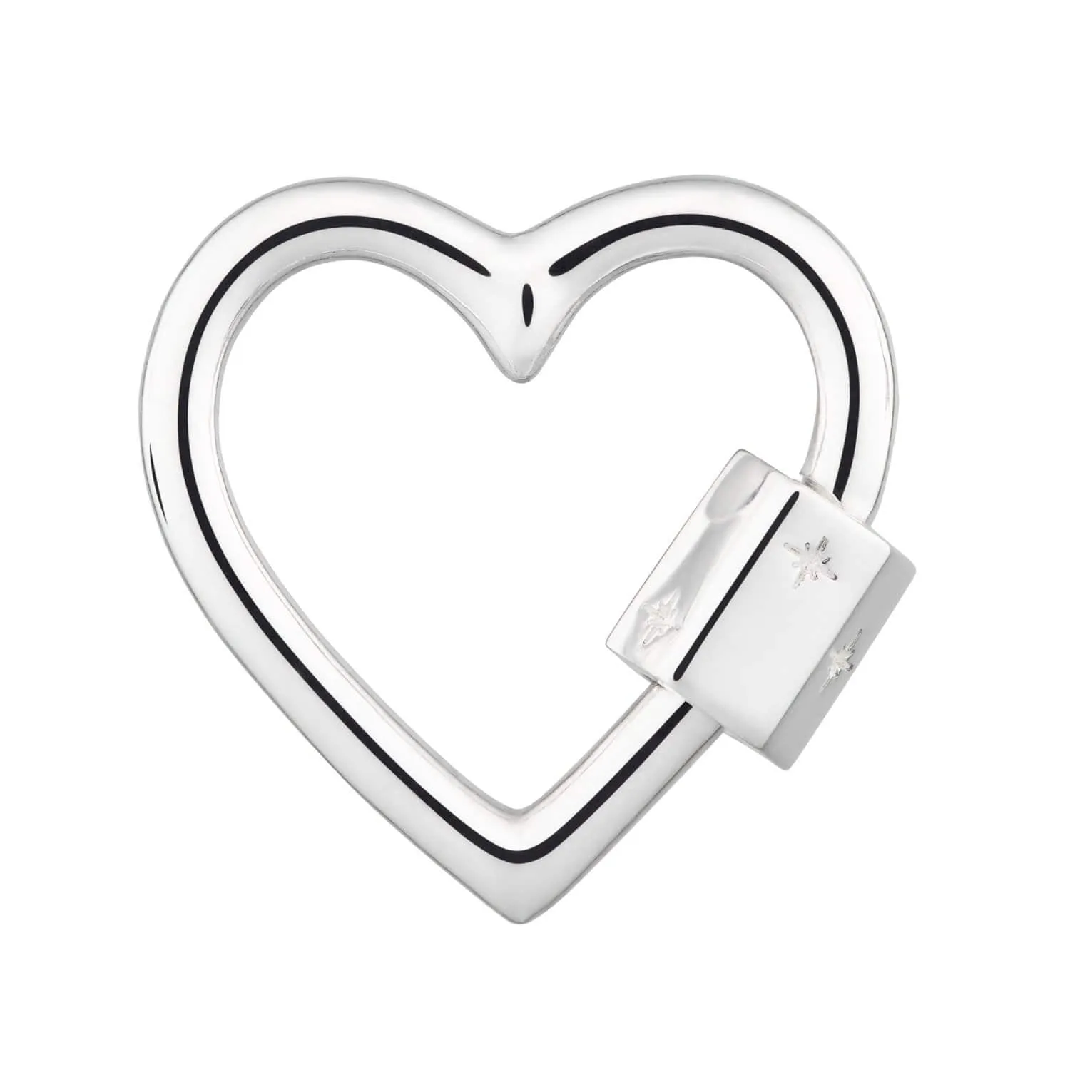 Silver Heart Carabiner Charm Lock