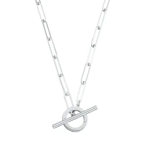 Silver Long Link Charm Collector Necklace