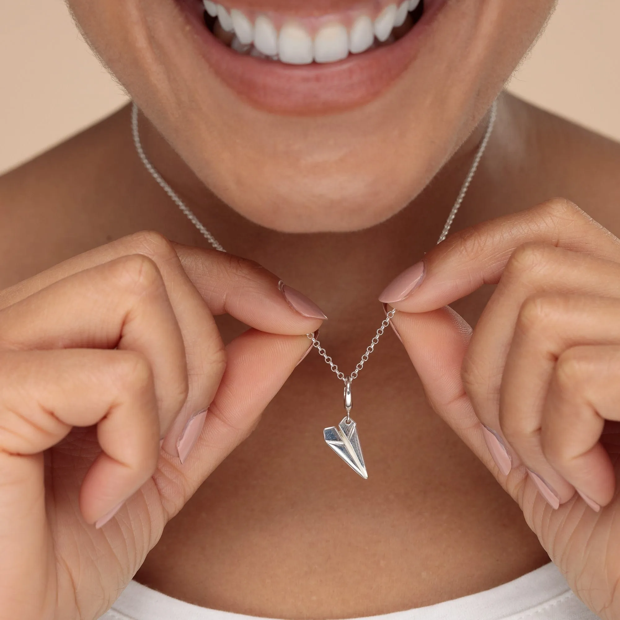 Silver Paper Plane Charm