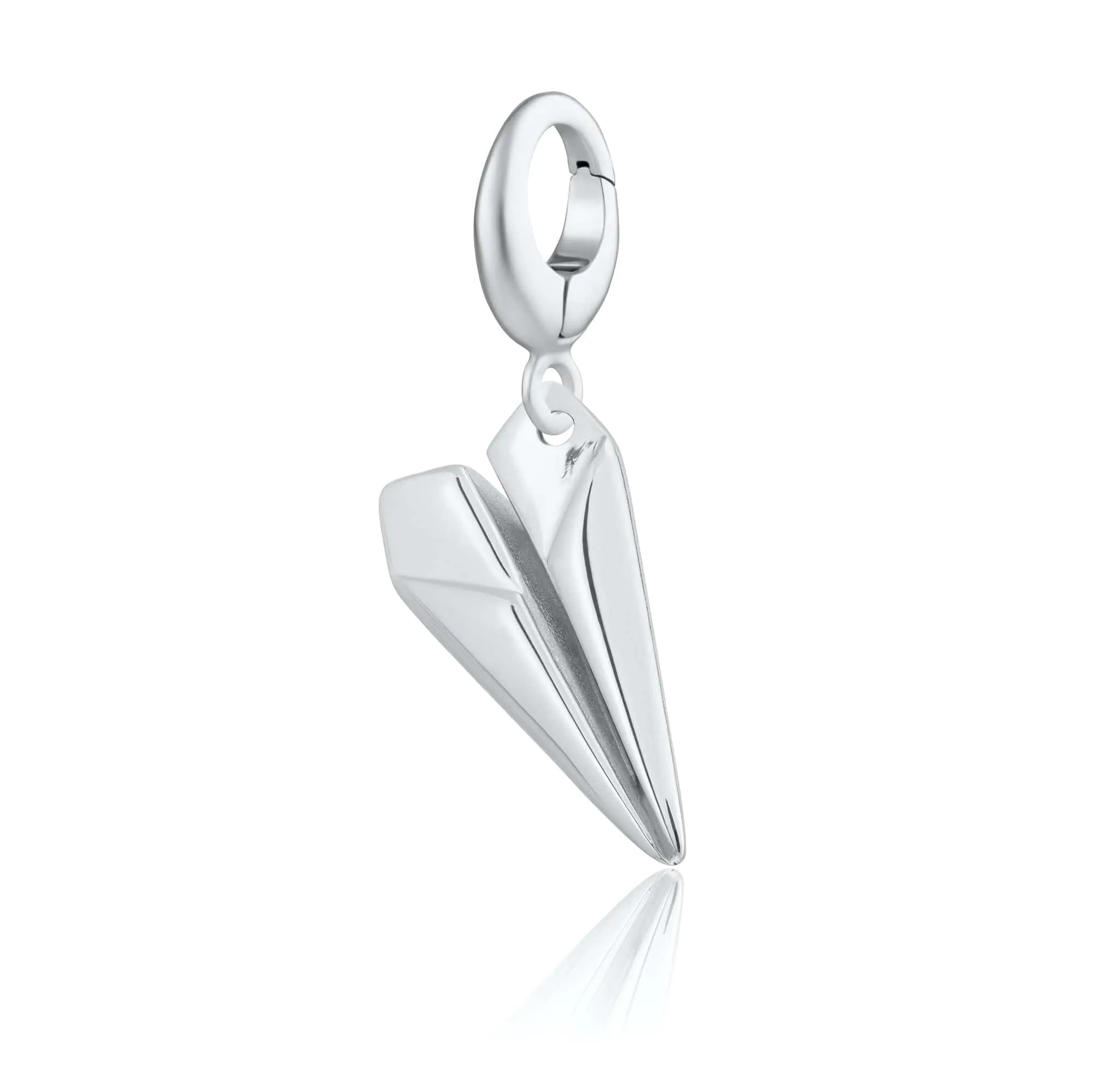 Silver Paper Plane Charm