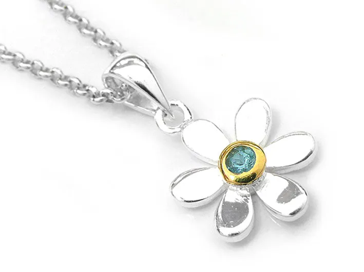 Silver Pendant - Pretty Daisy Topaz