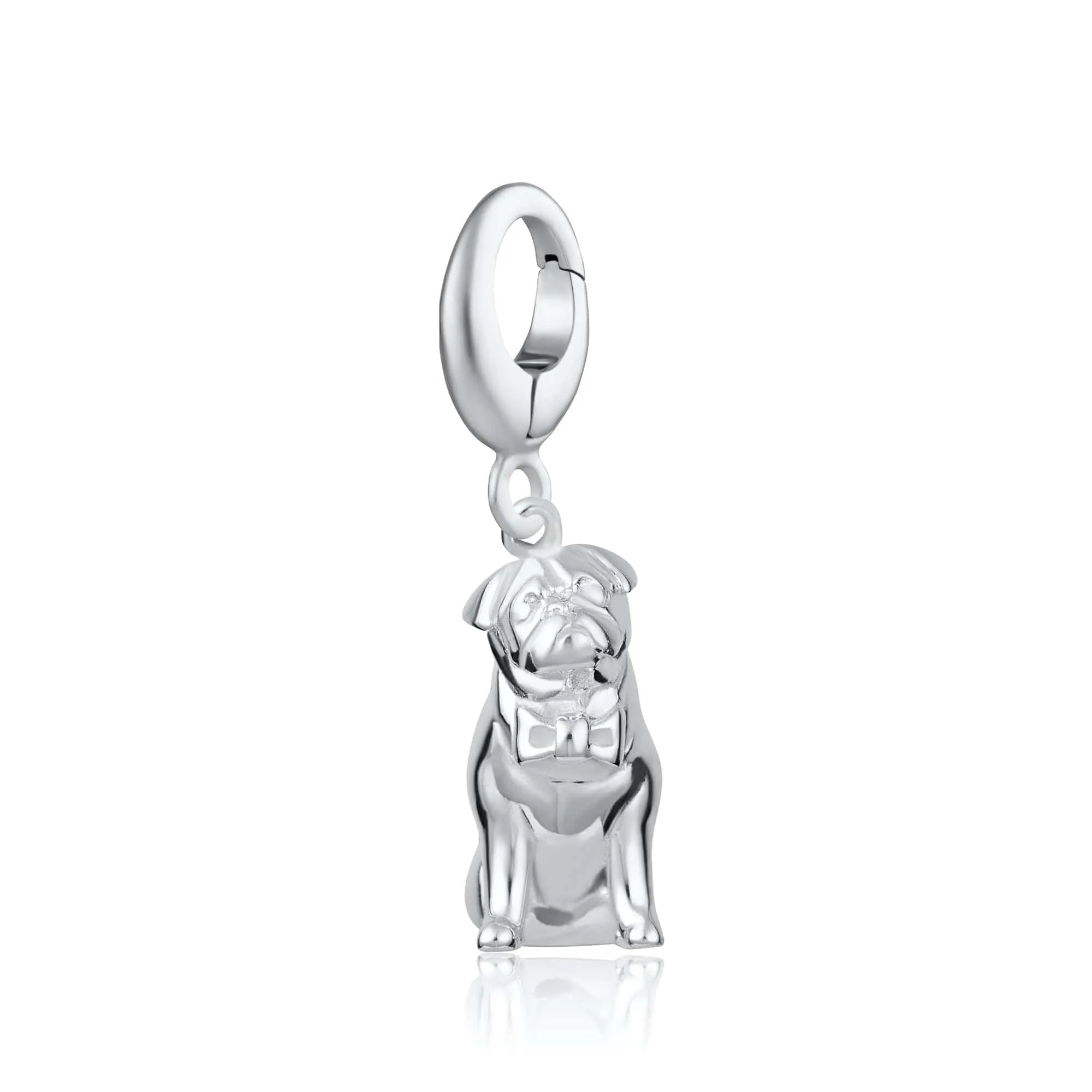 Silver Pug Charm