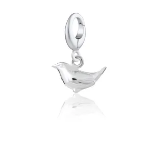 Silver Wren Charm