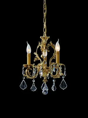 Small 3 Light Chandelier From Italy With Optional Crystals