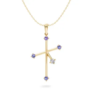 Southern Cross Tanzanite and Diamond Pendant