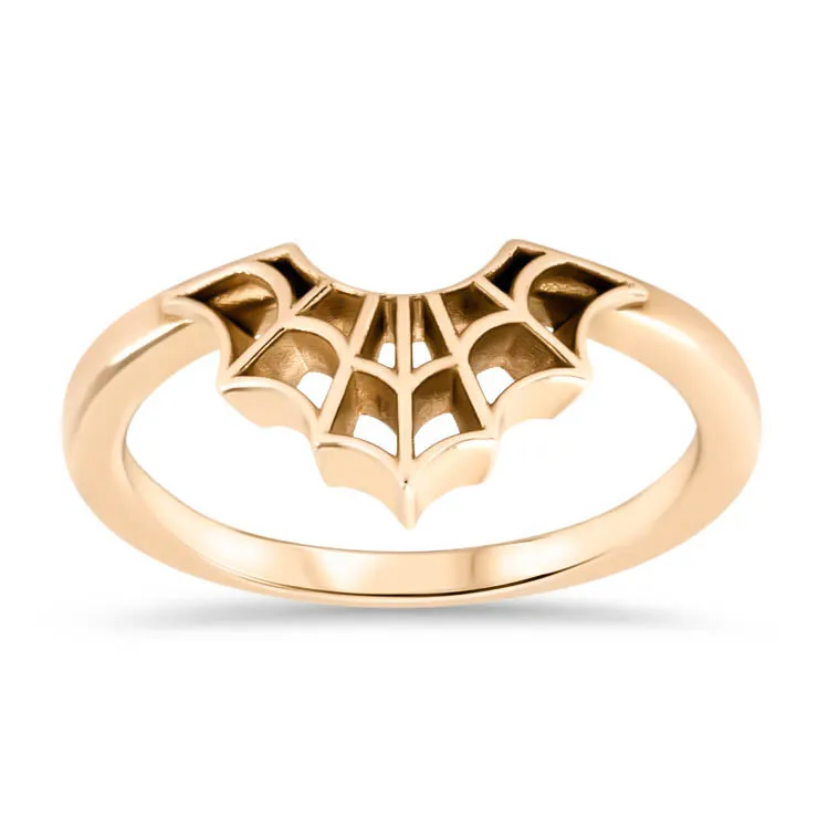 Spider Web Wedding Band  Web Ring Curved Band - Web