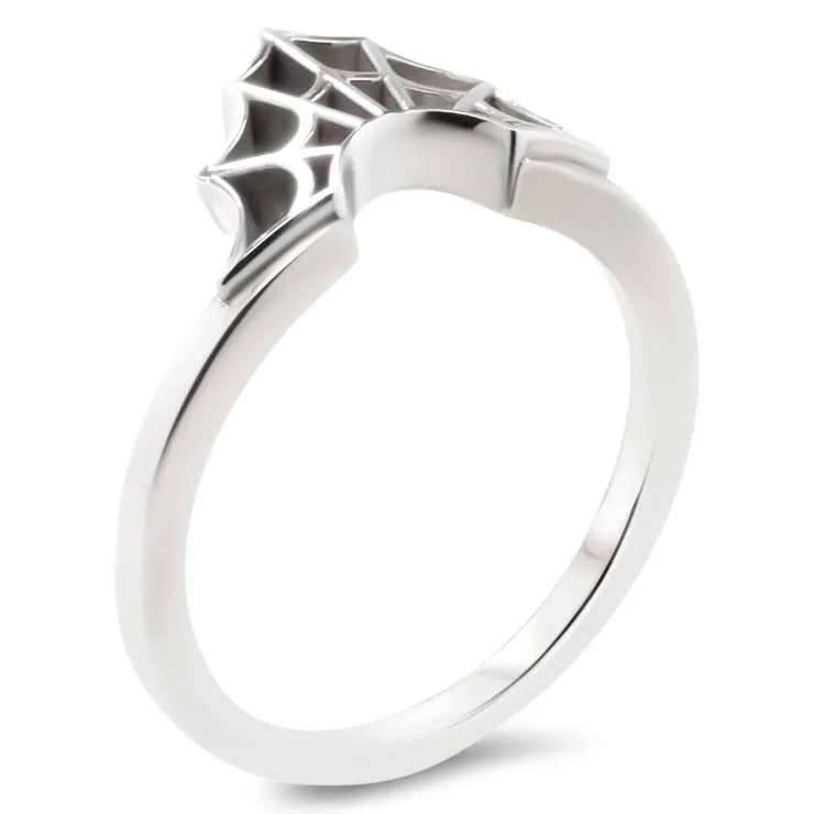 Spider Web Wedding Band  Web Ring Curved Band - Web