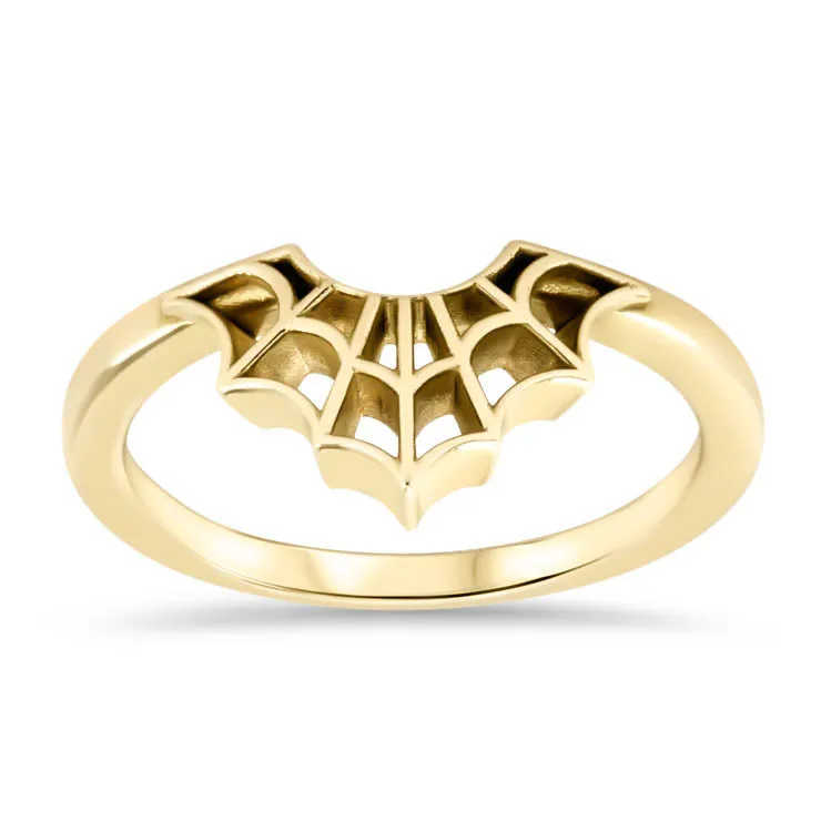 Spider Web Wedding Band  Web Ring Curved Band - Web