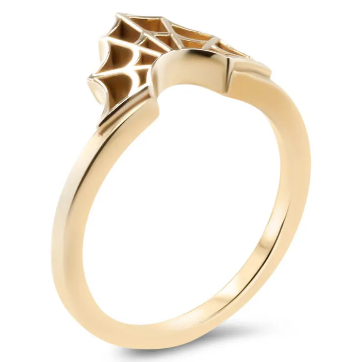 Spider Web Wedding Band  Web Ring Curved Band - Web